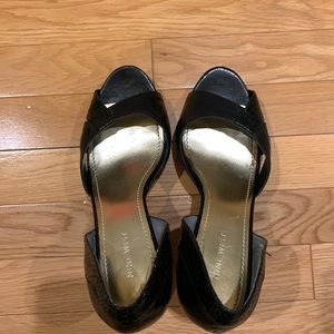 Black Nine West Heels Peep Toe